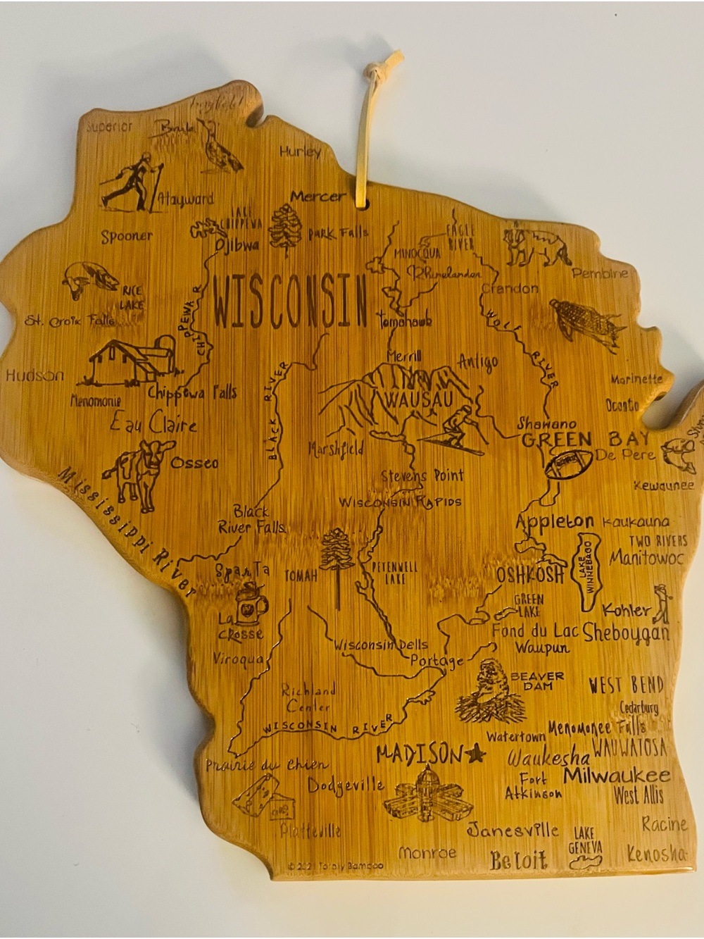 Totally Bamboo Discover Wisconsin cutting board/charcuterie